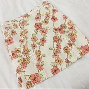 [LOFT] white floral skirt